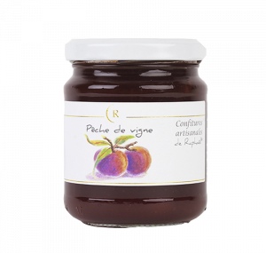 Confiture peche de vigne riche en fruit fabriqué de manière artisanale